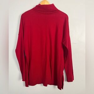 Eileen Fisher Womens Sweater Xs Red Merino Wool Turtleneck